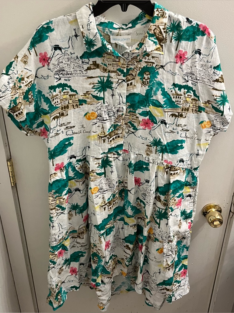 Cynthia Rowley 100% Linen Dress With Pockets Size Large
